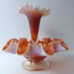 Dugan Fishnet Epergne in Peach Opal